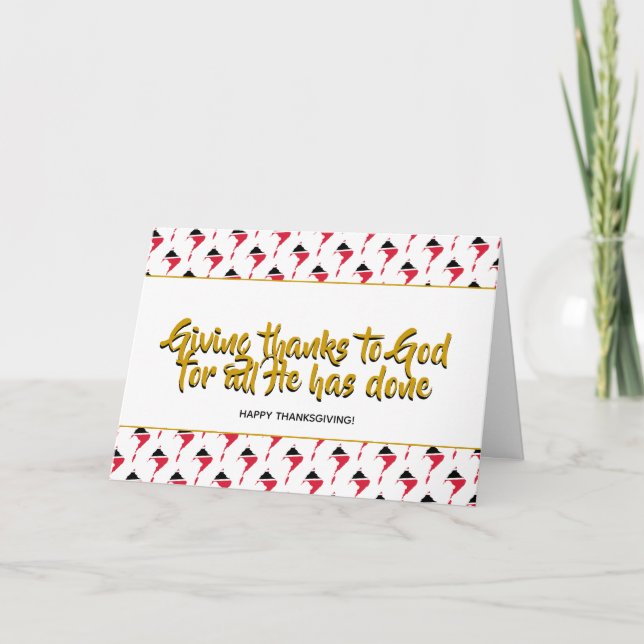 Stylish TRINIDAD TOBAGO Giving Thanks THANKSGIVING Holiday Card (Front)