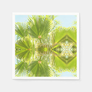 Stylish Tropical Green Palm Tree Leaf Paper Napkin