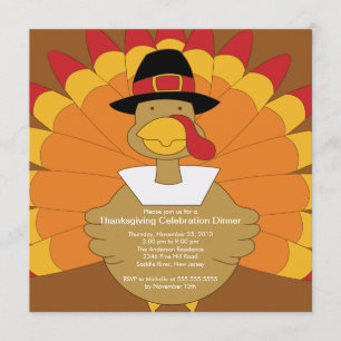 Stylish Turkey Thanksgiving Invitations