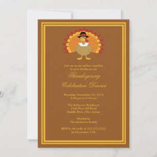 Stylish Turkey Thanksgiving Invitations