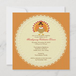 Stylish Turkey Thanksgiving Invitations