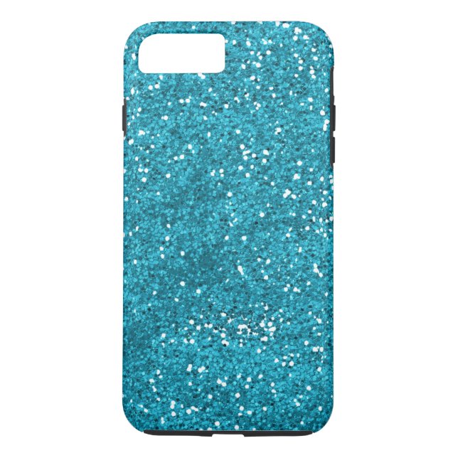 Stylish Turquoise Blue Glitter Case-Mate iPhone Case (Back)