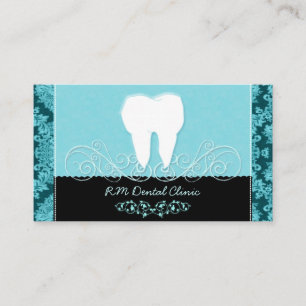 Stylish Turquoise Dental Clinic Business Card