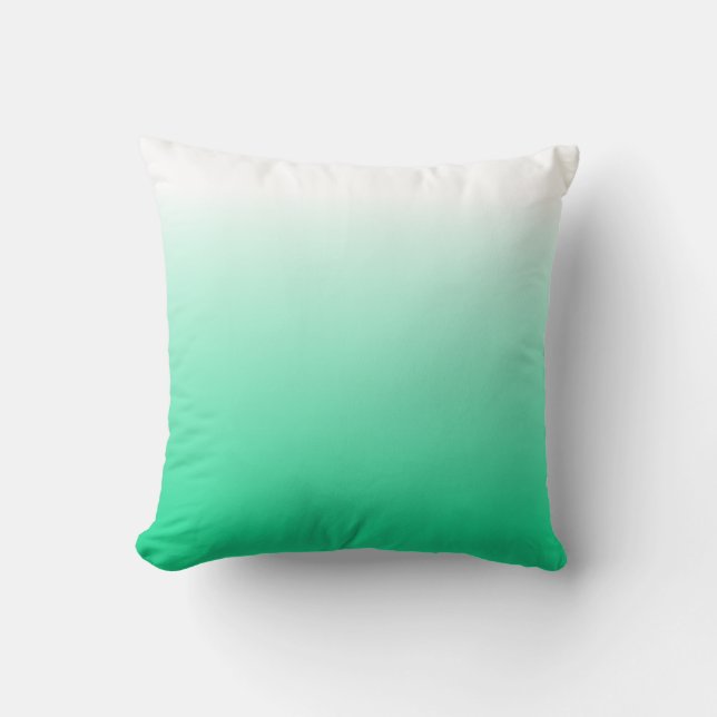 Stylish Turquoise Green White Minimalistic Cushion (Front)