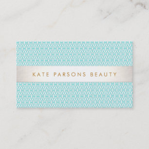 Stylish Turquoise Pattern Fashion and Beauty Business Card