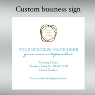 Stylish Turquoise Teal Custom Business Logo
