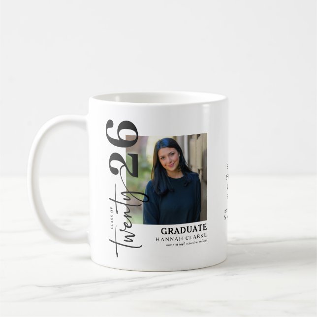 Stylish Twenty25 Photo Graduation Keepsake Gift Coffee Mug (Left)