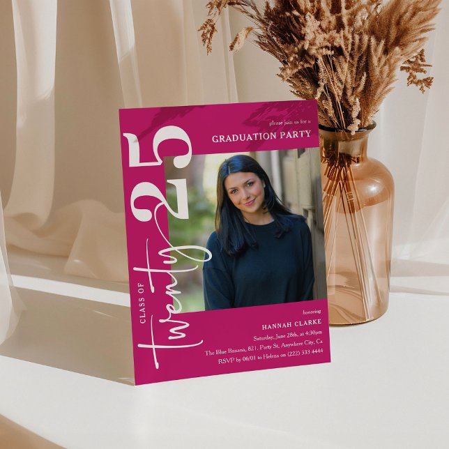 Stylish Twenty25 Photo Graduation Party Invitation (Creator Uploaded)