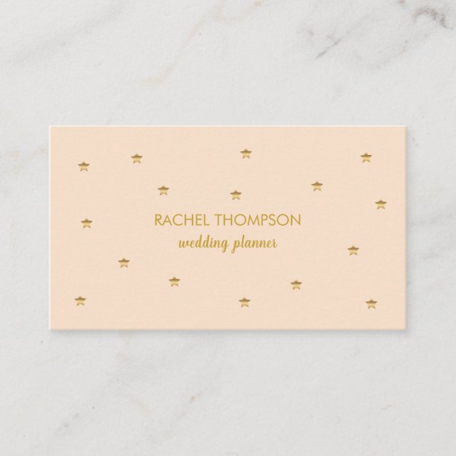 Stylish Twinkling  Gold Stars Business Card (Front)