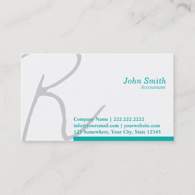 Stylish Typography Accountant Business Card (Front)