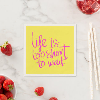 "Stylish Typography in Alluring Pink" Napkin