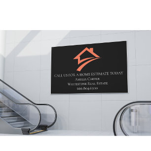 Stylish Unique Black Real Estate Agent Banner