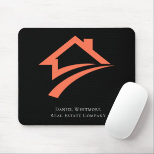 Stylish Unique Black Real Estate Agent Mouse Pad