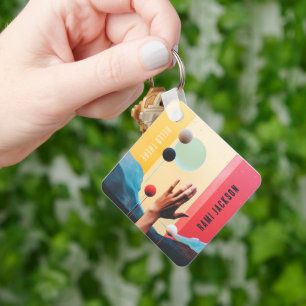 Stylish Unique Coloful Abstract Art Artistic Name  Key Ring