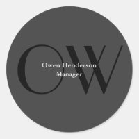Stylish Unique Grey Black Monogram