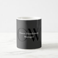 Stylish Unique Grey Black Monogram