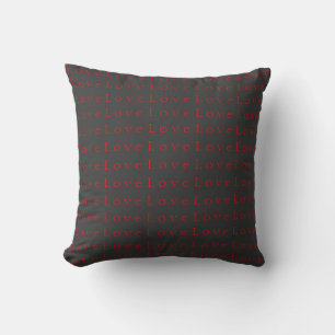 Stylish Unique Grey Red Love Wedding Cushion