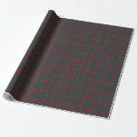 Stylish Unique Grey Red Love Wedding Wrapping Paper<br><div class="desc">You can easily change the fonts and colours. You can also add your logo and the background image as you like.</div>