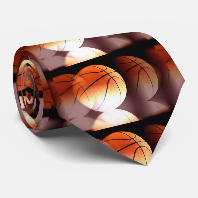 Stylish Unique Modern Basketball Tie (Rolled)