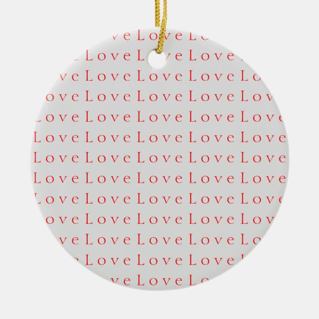 Stylish Unique Red Love Wedding Ceramic Ornament (Front)