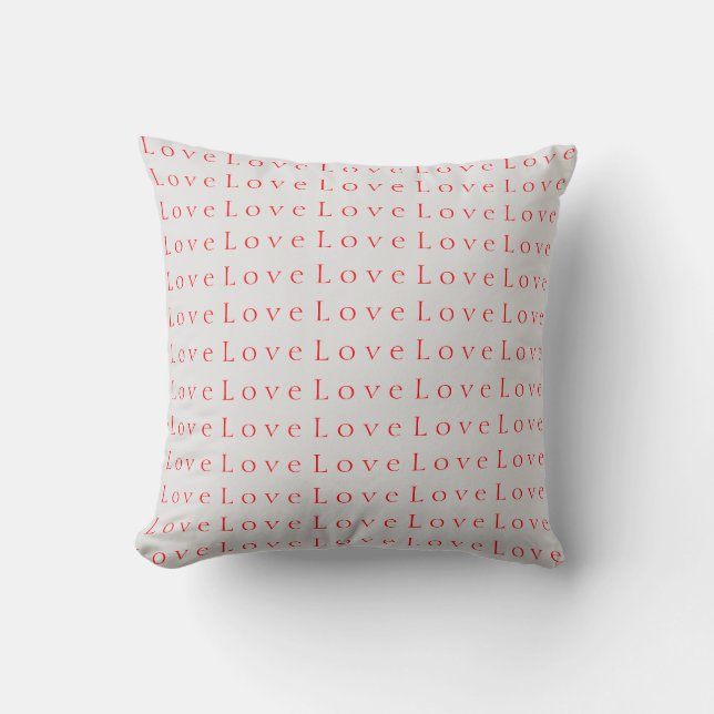 Stylish Unique Red Love Wedding Cushion (Front)