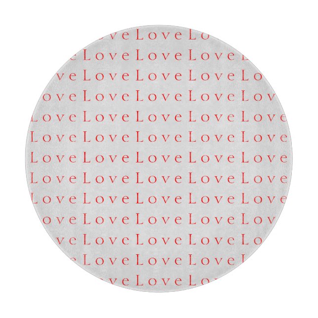 Stylish Unique Red Love Wedding Cutting Board (Front)