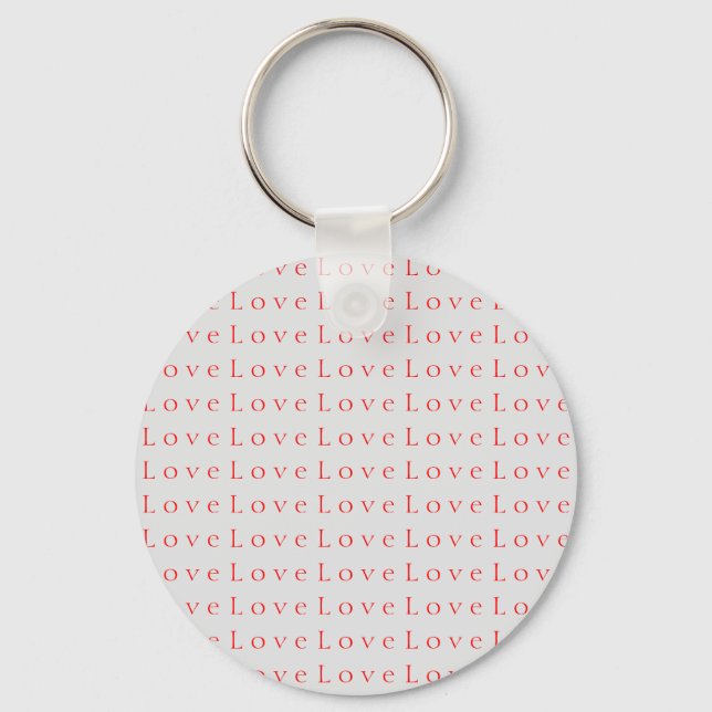 Stylish Unique Red Love Wedding Key Ring (Front)