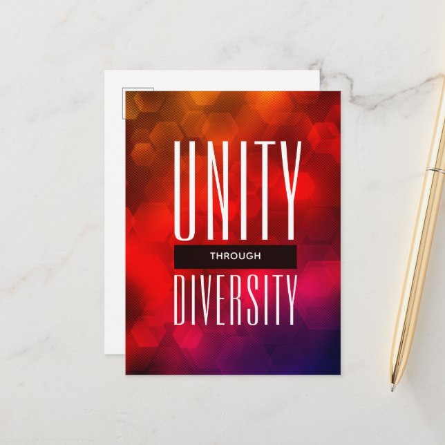 Stylish Unity Through Diversity Postcard (Front/Back In Situ)