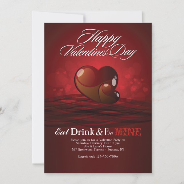Stylish Valentine Party Invitation (Front)