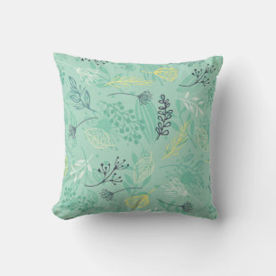 Stylish various foliage green pattern cushion
