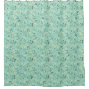 Stylish various foliage green pattern shower curtain