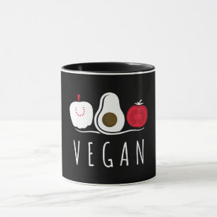 Stylish Vegan Quote and Fruit Graphic Mug