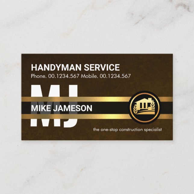 Stylish Velvet Brown Gold Lines Border Business Card (Front)