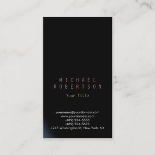 Stylish Vertical Black Plain Simple Business Card