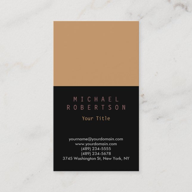 Stylish Vertical Plain Simple Business Card (Front)