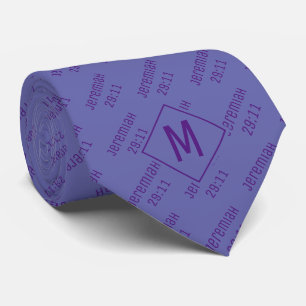 Stylish Very Peri Mauve JEREMIAH 29 11 Monogram Tie