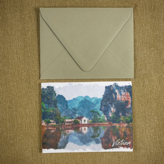 Stylish Vietnam Asia Scenery Travel  Postcard (vietnam asia travel postcard)