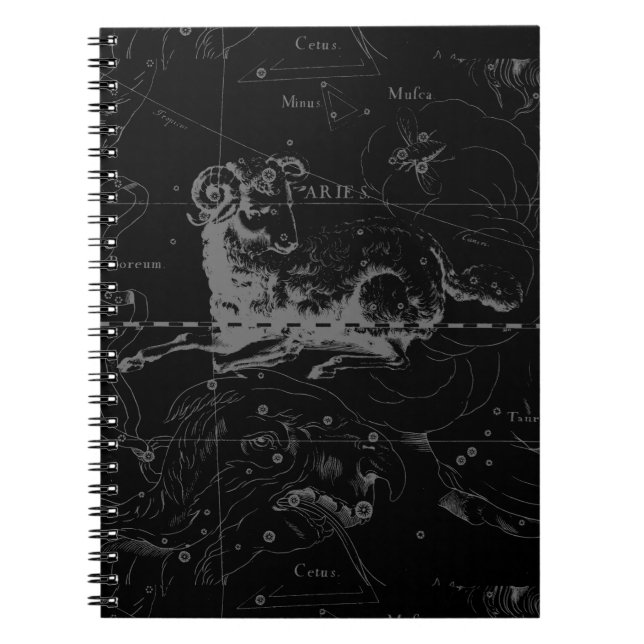 Stylish Vintage Aries Constellation by Hevelius Notebook (Front)