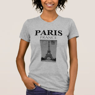 Stylish Vintage Black and White Paris France T-Shirt