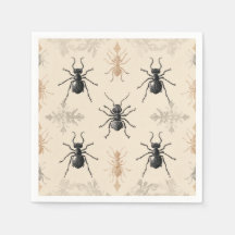 Stylish vintage design of symmetrical ants