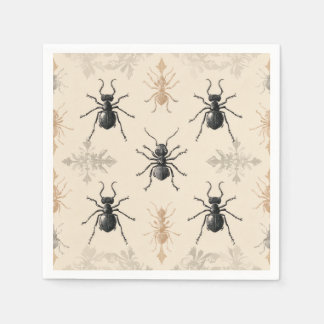 Stylish vintage design of symmetrical ants napkin