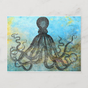 Stylish Vintage Octopus Postcard