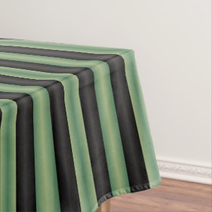 Stylish Vintage Olive Sage Green Black 3D Striped Tablecloth