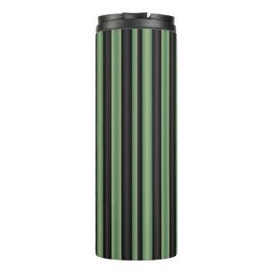 Stylish Vintage Olive Sage Green Black 3D Striped Thermal Tumbler