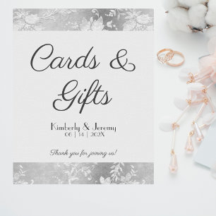 Stylish Vintage Pewter Wedding Tabletop Sign