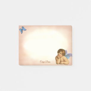 Stylish Vintage Raphael Cherub & Blue Butterfly Post-it Notes