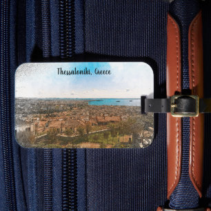 Stylish Vintage Thessaloniki Greece Europe Aegean Luggage Tag