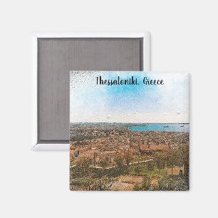 Stylish Vintage Thessaloniki Greece Europe Aegean Magnet