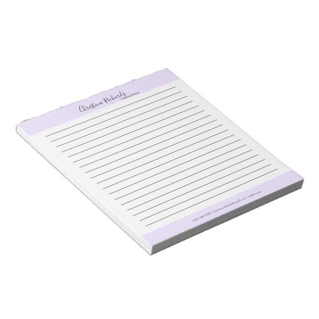 Stylish Violet Minimalist Lined Notepad (Angled)