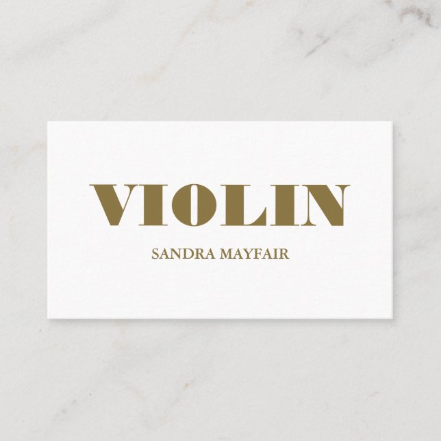 Stylish Violinist, Professional Musician Business Card (Front)